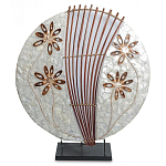 Настольная лампа из перламутра и дерева на подставке Indonesian Shell Flower варинант исполнения - 2 | Loft Concept в Барнауле