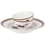 Сервиз обеденный из фарфора с изображением лошадей на 6 персон 23 предмета Porcelain Horse Set  варинант исполнения - 1 | Loft Concept в Барнауле