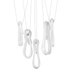 Подвесной светильник белого цвета с 6-ю изогнутыми плафонами Flow Loop варинант исполнения - 1 | Loft Concept в Барнауле