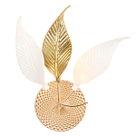 Бра с декоративными белыми и золотыми листьями на текстурном основании Wintery flovers варинант исполнения - 2 | Loft Concept в Барнауле