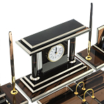 Настольный письменный набор с часами из природного камня обсидиана Team leader варинант исполнения - 5 | Loft Concept в Барнауле