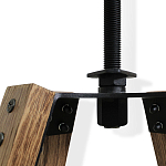 Барный стул со спинкой и металлической подставкой на 4-х деревянных ножках Зеленый Велюр Vendramin Chair варинант исполнения - 6 | Loft Concept в Барнауле