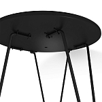 Стол журнальный с круглой столешницей из стекла на 3-х черных ножках Beige Marble варинант исполнения - 5 | Loft Concept в Барнауле