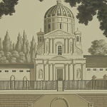 Обои ручная роспись Monuments of Paris Terre Foncée on scenic paper варинант исполнения - 2 | Loft Concept в Барнауле