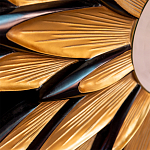 Зеркало-солнце в раме золотого и черного цвета Rays of Peace варинант исполнения - 2 | Loft Concept в Барнауле