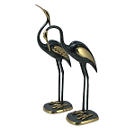 Статуэтка бронзовая пара Журавли синие Bronze Birds варинант исполнения - 1 | Loft Concept в Барнауле