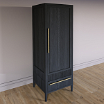 Узкий Шкаф Primo с 2 выдвижными ящиками Черный дуб варинант исполнения - 3 | Loft Concept в Барнауле