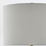 Настольная лампа белого цвета с фарфоровым основанием и латунными акцентами и тканевым абажуром Currey & Company варинант исполнения - 2 | Loft Concept в Барнауле