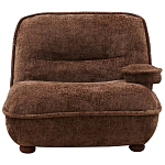 Кресло без подлокотников коричневое ну круглых деревянных ножках Loup Plush Armchair Brown варинант исполнения - 5 | Loft Concept в Барнауле