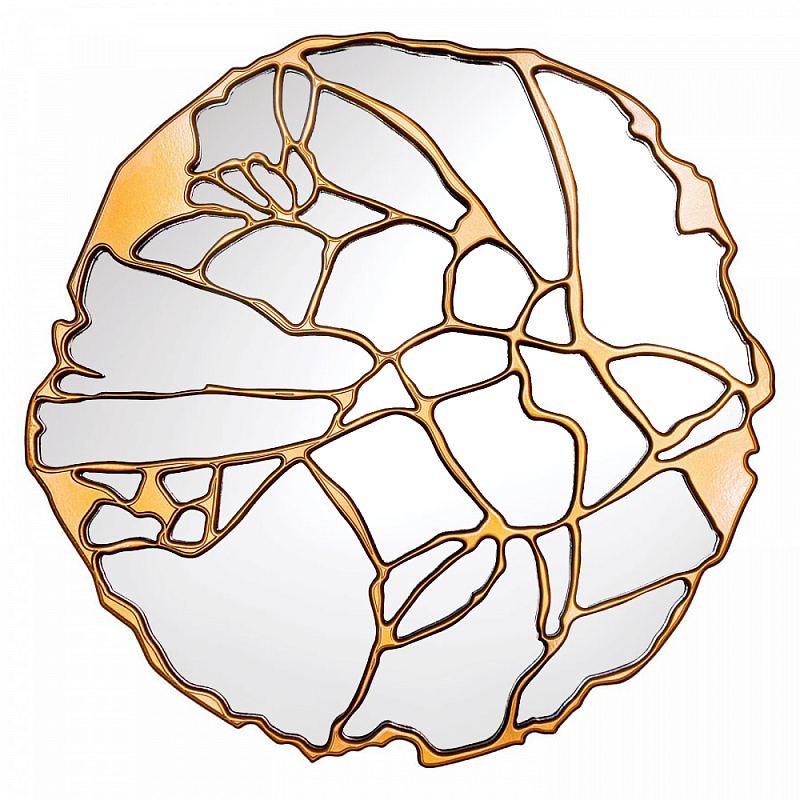 Зеркало кругле в декоративной раме золотого цвета Golden Ratio Золотой Зеркало кругле в декоративной раме золотого цвета Golden Ratio Золотой в Барнауле | Loft Concept