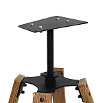 Барный стул со спинкой и мягкой обивкой с ромбами на 4-х деревянных ножках Бежевый Велюр Ava Charm варинант исполнения - 6 | Loft Concept в Барнауле