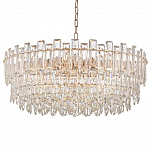 Круглая люстра с хрустальными подвесками на золотистом каркасе Gorgeous Crystal Light варинант исполнения - 9 | Loft Concept в Барнауле