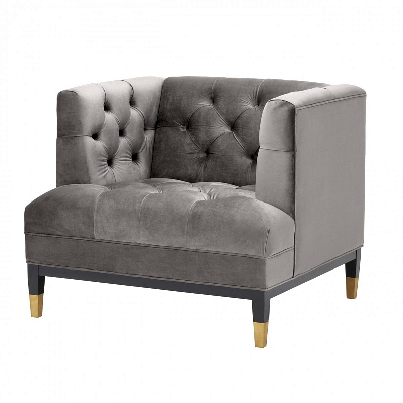 Кресло Eichholtz Chair Castelle Grey Серый Черный Латунь Кресло Eichholtz Chair Castelle Grey Серый Черный Латунь в Барнауле | Loft Concept