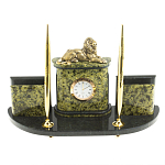 Настольный письменный набор из змеевика и бронзы с декором в виде льва Successful Leader варинант исполнения - 1 | Loft Concept в Барнауле