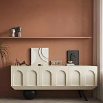 Дизайнерский комод с фактурным фасадом и чёрной ножкой в форме шара Samanta варинант исполнения - 4 | Loft Concept в Барнауле