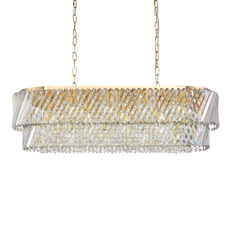 Люстра овальная в классическом обрамлении Light Connoisseurs Beauty Прозрачное Стекло Латунь в Барнауле | Loft Concept 