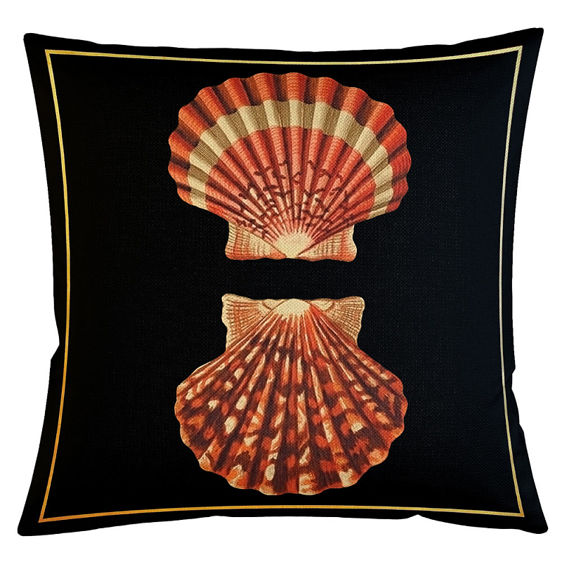 Декоративная подушка Scallop Бежевый Черный Декоративная подушка Scallop Бежевый Черный в Барнауле | Loft Concept