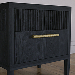 Прикроватная Тумбочка Primo с двумя ящиками Черный дуб варинант исполнения - 4 | Loft Concept в Барнауле