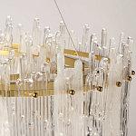 Люстра круглая с прозрачными стержнями разной длины Textured Glass Chandelier варинант исполнения - 7 | Loft Concept в Барнауле