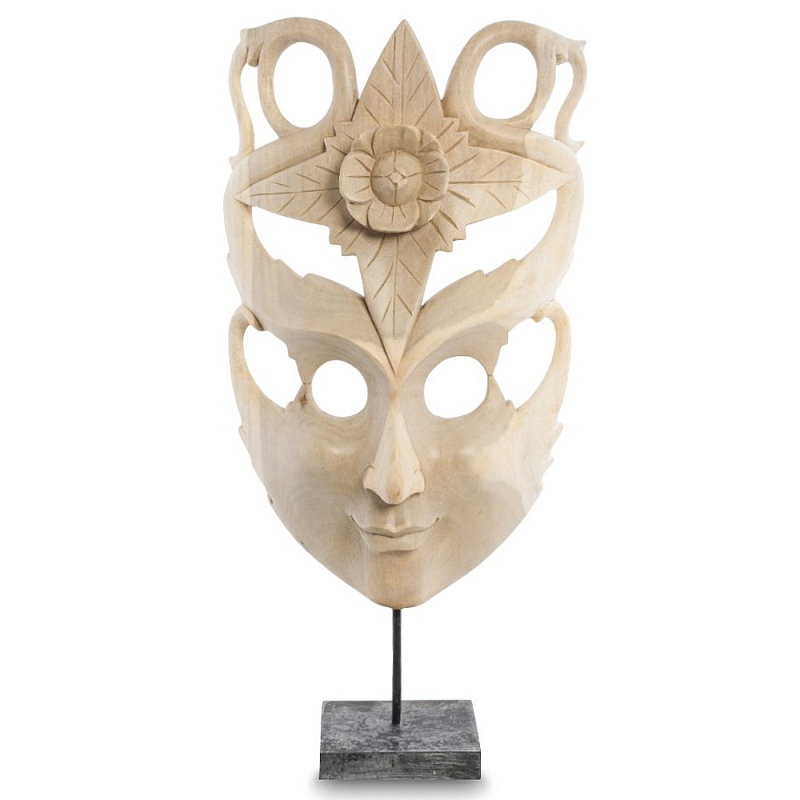 Маска ручной работы деревянная с резьбой Mask of Happiness Бежевый Маска ручной работы деревянная с резьбой Mask of Happiness Бежевый в Барнауле | Loft Concept