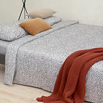 Постельное белье серого цвета с рисунком 200х220 см Blossom Essence варинант исполнения - 5 | Loft Concept в Барнауле