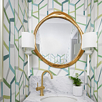 Зеркало в ассиметричной золотой раме Mirror of Aragorn варинант исполнения - 3 | Loft Concept в Барнауле