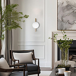 Бра с золотым основанием и белым плафоном в форме шара Bubble варинант исполнения - 6 | Loft Concept в Барнауле