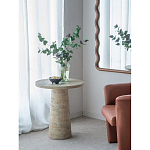 Столик приставной с круглой столешницей Textured Cream Table варинант исполнения - 7 | Loft Concept в Барнауле