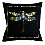 Подушка декоративная стрекоза сине-зелёный орнамент Ikat Pattern варинант исполнения - 1 | Loft Concept в Барнауле