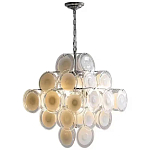 Люстра  с каскадом из круглых декоративных элементов  White Clear Glass Chandelier варинант исполнения - 1 | Loft Concept в Барнауле