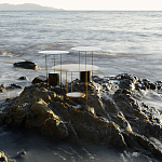 Дизайнерский круглый кофейный стол из металла с мраморным декором PANNA COTTA Coffee Table варинант исполнения - 2 | Loft Concept в Барнауле