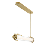 Подвесной светильник линейный золотого цвета с длинной цилиндрической стеклянной трубкой Eurofase варинант исполнения - 4 | Loft Concept в Барнауле