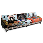 Большой Трехместный Диван с цветным принтом Qalakabusha Large Sofa варинант исполнения - 3 | Loft Concept в Барнауле