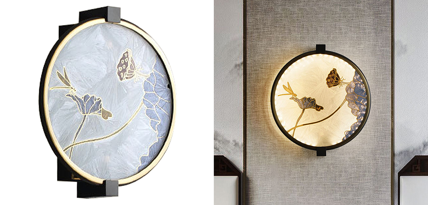 Настенный светильник Lotus Flowers and Dragonfly Round Wall Lamp Настенный светильник Lotus Flowers and Dragonfly Round Wall Lamp - Loft-Concept в Барнауле