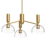 Люстра с 3-мя прозрачными полусферическими плафонами из стекла Alora Mood варинант исполнения - 1 | Loft Concept в Барнауле