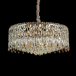 Люстра круглая с хрустальными подвесками на золотистом каркасе Roul Crystal Light варинант исполнения - 7 | Loft Concept в Барнауле