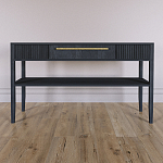 Дизайнерская Консоль с полкой и ящиком Primo Черный дуб варинант исполнения - 1 | Loft Concept в Барнауле