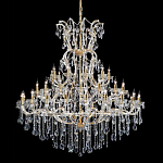 Люстра многоярусная с 53-мя лампочками и прозрачными хрустальными подвесками на основании золотого цвета Crystal lamps варинант исполнения - 1 | Loft Concept в Барнауле