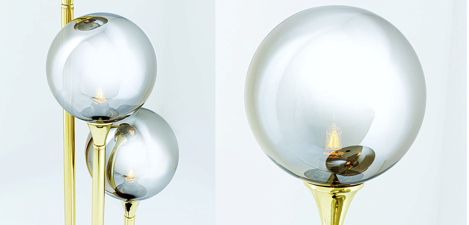Настольная лампа Three Gray Transparent Balls Настольная лампа Three Gray Transparent Balls - Loft-Concept в Барнауле