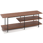 ТВ-тумба с полками из массива ореха Derick Wooden TV Stand варинант исполнения - 2 | Loft Concept в Барнауле