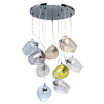 Люстра каскадная с 9-ю разноцветными стеклянными плафонами Kaleido варинант исполнения - 2 | Loft Concept в Барнауле