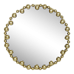 Зеркало круглое в фактурной золотистой раме из металла Mirror Golden Placer варинант исполнения - 1 | Loft Concept в Барнауле