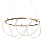 Люстра подвесная круглая золотого цвета с белыми изогнутыми световыми линиями Luke Lampco Tracer Lamp варинант исполнения - 1 | Loft Concept в Барнауле