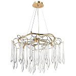 Люстра с хрустальными подвесками в виде капель Droplet Crystal Gold Chandelier 8 варинант исполнения - 2 | Loft Concept в Барнауле