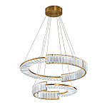 Светодиодная двухъярусная кольцевая люстра из хрусталя и стали и с пультом для регулировки света Maude Crystal Light варинант исполнения - 2 | Loft Concept в Барнауле