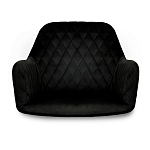 Стул с мягкой черной обивкой из велюра и подъемно-поворотным механизмом на колесиках Harper Black варинант исполнения - 3 | Loft Concept в Барнауле