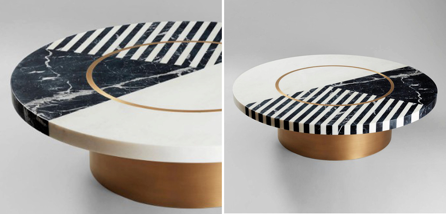Кофейный стол Mercado Marble Brass Coffee Table Кофейный стол Mercado Marble Brass Coffee Table - Loft-Concept в Барнауле