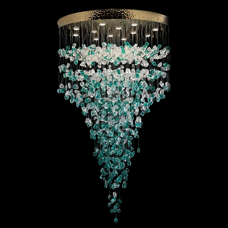 Люстра зеленая каскадная Green Light CascadeDroplet Chandelier Золотой Прозрачный Зеленый Люстра зеленая каскадная Green Light CascadeDroplet Chandelier Золотой Прозрачный Зеленый в Барнауле | Loft Concept