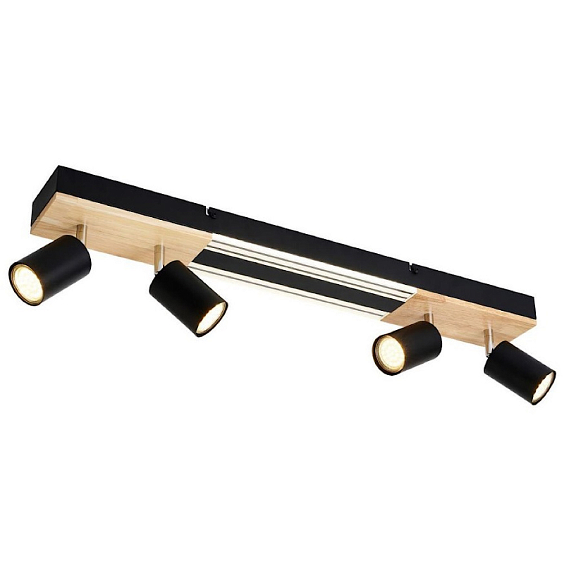 Потолочный светильник черный 70см GAVIN WOOD Черный матовый Прозрачный в Барнауле | Loft Concept 