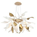 Люстра подвесная с белыми матовыми и золотыми глянцевыми листьями Wintery flovers варинант исполнения - 2 | Loft Concept в Барнауле